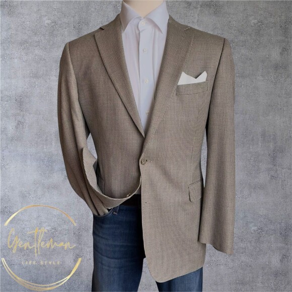 JACK VICTOR Mens Blazer 44L WOOL/SILK Sport Coat Two Button Jacket - Picture 1 of 10
